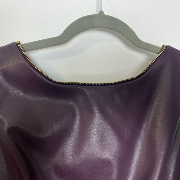 Calvin Klein Purple Faux Leather Dress Size 4 - Picture 3 of 6